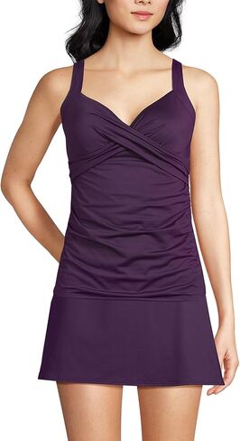 Lands' End Women's Chlorine Resistant Wrap Tankini Swimsuit Top in Kuwait