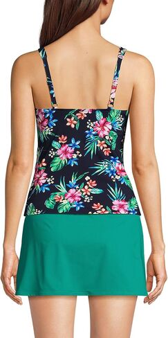 Lands' End Women's Chlorine Resistant Wrap Tankini Swimsuit Top in Kuwait