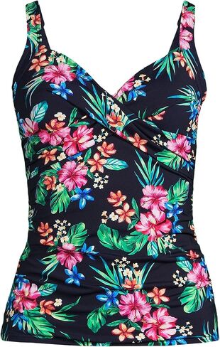 Lands' End Women's Chlorine Resistant Wrap Tankini Swimsuit Top in Kuwait