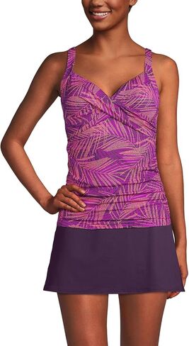 Lands' End Women's Chlorine Resistant Wrap Tankini Swimsuit Top in Kuwait