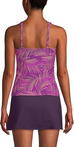 Lands' End Women's Chlorine Resistant Wrap Tankini Swimsuit Top in Kuwait