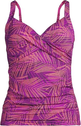 Lands' End Women's Chlorine Resistant Wrap Tankini Swimsuit Top in Kuwait
