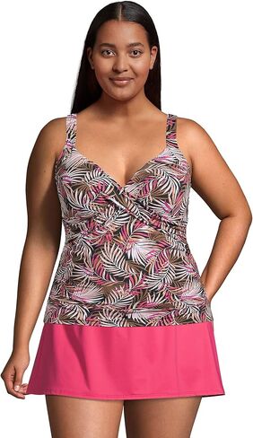 Lands' End Women's Chlorine Resistant Wrap Tankini Swimsuit Top in Kuwait