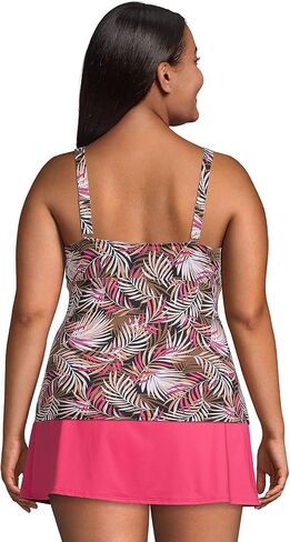 Lands' End Women's Chlorine Resistant Wrap Tankini Swimsuit Top in Kuwait
