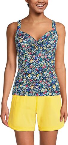 Lands' End Women's Chlorine Resistant Wrap Tankini Swimsuit Top in Kuwait