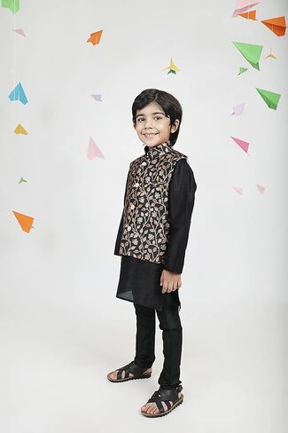 AJ Dezines Boys Nehru Jacket Floral Jacquard || Diwali Outfit in Saudi Arabia