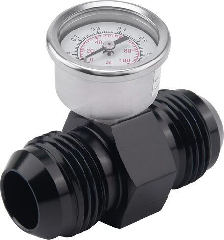 EVIL ENERGY 6AN Male to 6AN Male Flare Union Coupler with 1/8 NPT Gauge Port Fitting Adapter 2PCS in Saudi Arabia