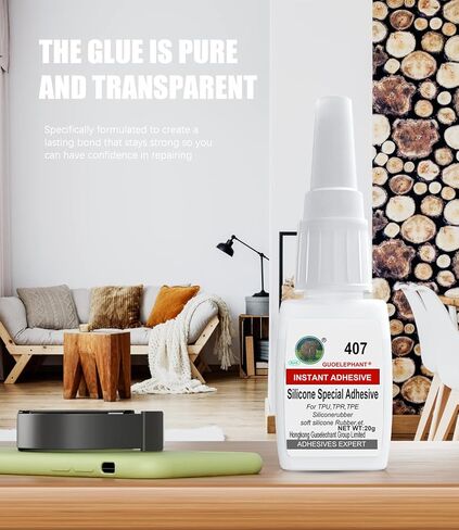 غراء سيليكون Weglau 20 جرام، غراء للسيليكون، للربط بين السيليكون والسيليكون والسيليكون والمواد الأخرى. غراء فائق فوري للسيليكون، مطاط السيليكون، TPU، TPR، TPE، السيليكون السائل in Kuwait