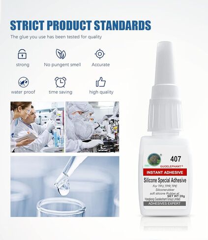 غراء سيليكون Weglau 20 جرام، غراء للسيليكون، للربط بين السيليكون والسيليكون والسيليكون والمواد الأخرى. غراء فائق فوري للسيليكون، مطاط السيليكون، TPU، TPR، TPE، السيليكون السائل in Kuwait