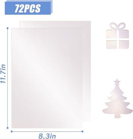 MCPINKY 72PCS Cream Glitter Cardstock, A4 Ivory Metallic Paper White Shimmer Cardstock for Scrapbooking Crafts Decorations Weddings in Saudi Arabia