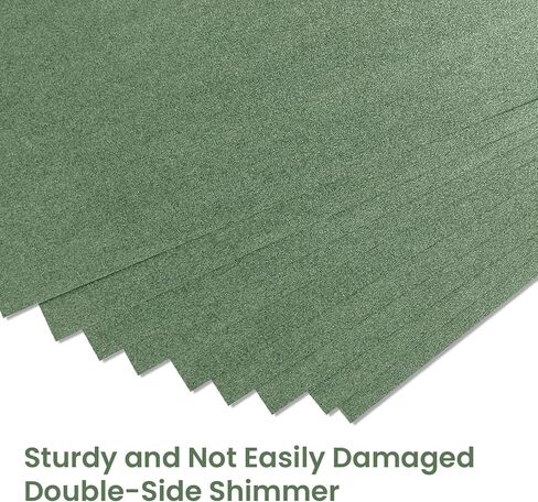20 Sheets Dark Green Shimmer Cardstock 8.5 X 11", 92lb Thick Paper Card Stock Printer Paper Metallic Paper Double Faced Pearlescent Paper for Crafts DIY Cards Invitations Postcards Certificate in Saudi Arabia