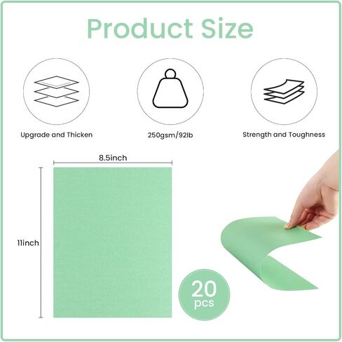 20 Sheets Dark Green Shimmer Cardstock 8.5 X 11", 92lb Thick Paper Card Stock Printer Paper Metallic Paper Double Faced Pearlescent Paper for Crafts DIY Cards Invitations Postcards Certificate in Saudi Arabia