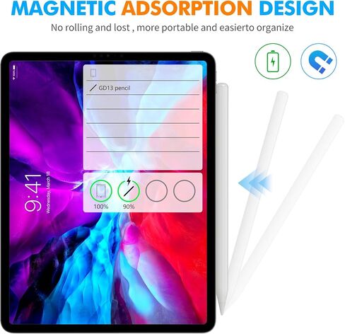 Stylus Pen for iPad with Magnetic Wireless Charging, for Apple Pencil 2nd Generation Compatible with iPad Pro 11 in 1/2/3/4, iPad Pro 12.9 in 3/4/5/6, iPad Air 4/5, iPad Mini 6… in Saudi Arabia