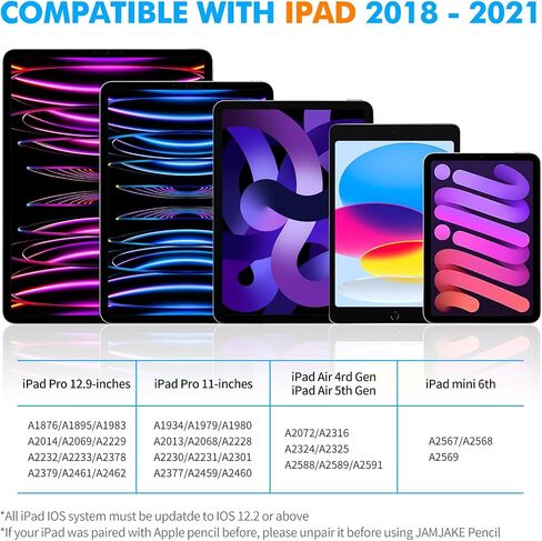 Stylus Pen for iPad with Magnetic Wireless Charging, for Apple Pencil 2nd Generation Compatible with iPad Pro 11 in 1/2/3/4, iPad Pro 12.9 in 3/4/5/6, iPad Air 4/5, iPad Mini 6… in Saudi Arabia