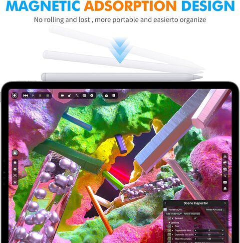 قلم ستايلس لجهاز iPad مع شحن لاسلكي مغناطيسي، لقلم Apple الجيل الثاني متوافق مع iPad Pro 11 في 1/2/3/4، iPad Pro 12.9 في 3/4/5/6، iPad Air 4/5، iPad Mini 6... in Saudi Arabia