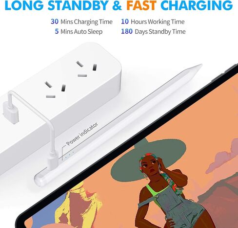 قلم ستايلس لجهاز iPad مع شحن لاسلكي مغناطيسي، لقلم Apple الجيل الثاني متوافق مع iPad Pro 11 في 1/2/3/4، iPad Pro 12.9 في 3/4/5/6، iPad Air 4/5، iPad Mini 6... in Saudi Arabia