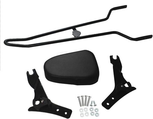 مساند الظهر قضبان سيسي طويلة، مسند ظهر مزخرف قابل للفصل عالي التحمل يناسب Harley Touring Road King Street Electra Glide FLHT FLHX FLTR 2009-2020 (أسود) in Kuwait