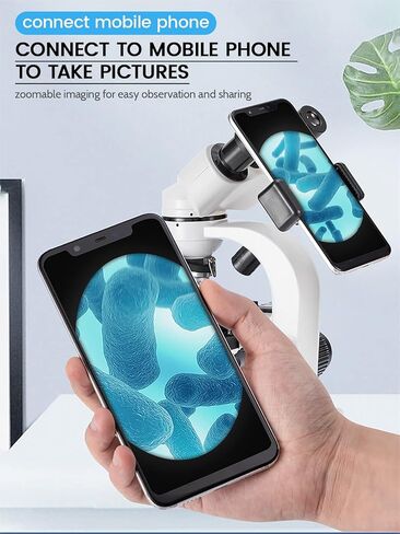 مجاهر مجهرية مركبة من crspexil 40X-2000X مع شرائح مجهرية 30p، للأطفال والطلاب والكبار، ملحقات المجهر، محول الهاتف، مصراع الكاميرا السلكية، لمختبر المدرسة in Kuwait