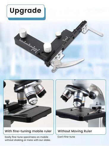 مجاهر مجهرية مركبة من crspexil 40X-2000X مع شرائح مجهرية 30p، للأطفال والطلاب والكبار، ملحقات المجهر، محول الهاتف، مصراع الكاميرا السلكية، لمختبر المدرسة in Kuwait
