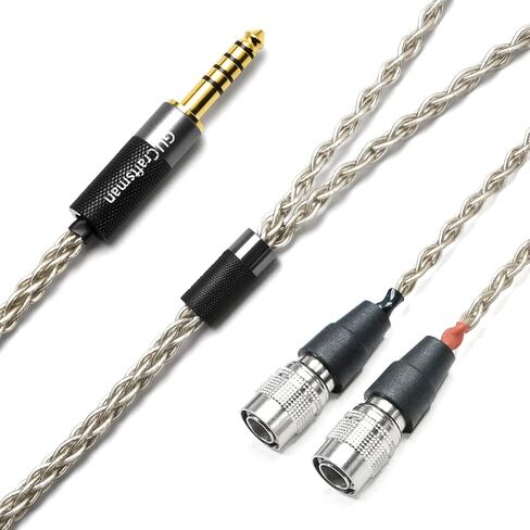 GUCraftsman 6N Single Crystal Silver Upgrade Headphone Cable 3.5mm/4.4mm/4Pin XLR Headphone Upgrade Cable for MrSpeakers/Dan Clark Audio Aeon 2 Ether 2 Ether C Flow Stealth (4.4mm Plug) in Saudi Arabia