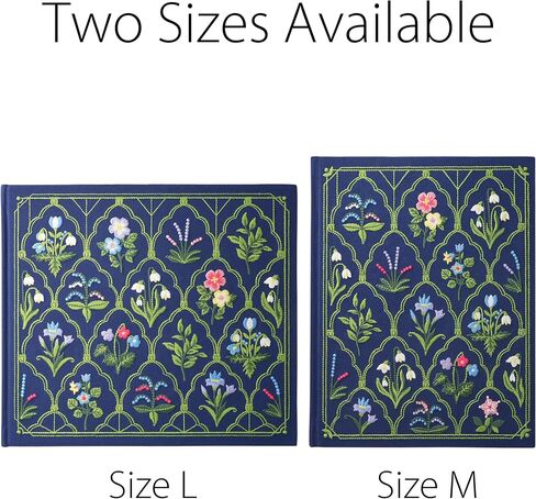 diodrio Luxury Embroidered Sketchbook for women 180gsm Premium Heavy Paper 92 Blank Pages, Keepsake Sketch Book with Floral Embroidery, 10.4" L x 8.25" W, Grosgrain Ribbon Bookmark, Lapis Blue, Size M in Saudi Arabia