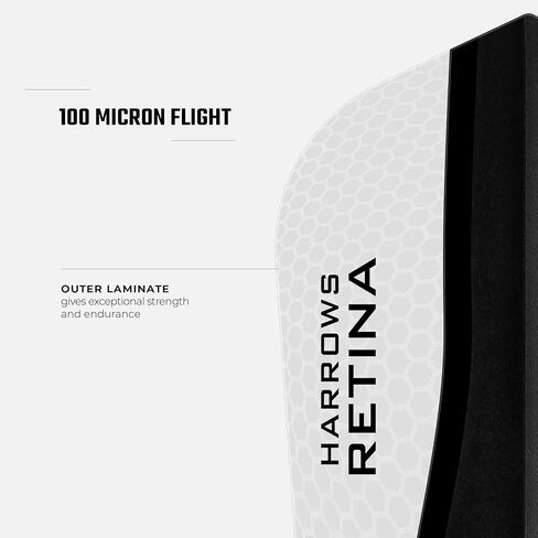 Harrows Retina X Extra Strong 100 Micron Dart Flight، 15 رحلة في 5 مجموعات، أبيض in Kuwait