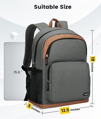 حقيبة ظهر Vorspack للرجال والنساء - حقيبة كتب أساسية خفيفة الوزن كاجوال لحقيبة الظهر للسفر والعمل الجامعي - أسود in Kuwait