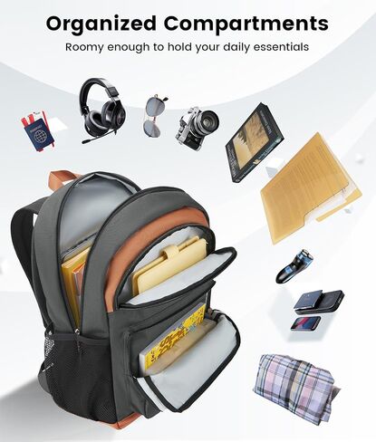 حقيبة ظهر Vorspack للرجال والنساء - حقيبة كتب أساسية خفيفة الوزن كاجوال لحقيبة الظهر للسفر والعمل الجامعي - أسود in Kuwait