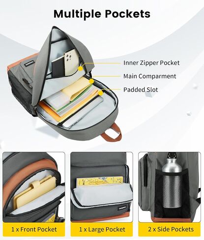 حقيبة ظهر Vorspack للرجال والنساء - حقيبة كتب أساسية خفيفة الوزن كاجوال لحقيبة الظهر للسفر والعمل الجامعي - أسود in Kuwait