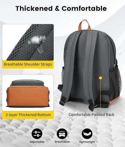 حقيبة ظهر Vorspack للرجال والنساء - حقيبة كتب أساسية خفيفة الوزن كاجوال لحقيبة الظهر للسفر والعمل الجامعي - أسود in Kuwait