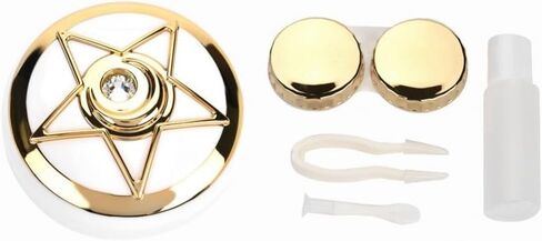 حافظة عدسات لاصقة، علبة عدسات لاصقة محمولة بثلاثة ألوان مع علبة عدسات على شكل نجمة خماسية مرآة (ذهبي) in Kuwait