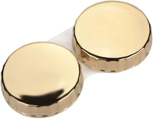 حافظة عدسات لاصقة، علبة عدسات لاصقة محمولة بثلاثة ألوان مع علبة عدسات على شكل نجمة خماسية مرآة (ذهبي) in Kuwait