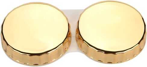 حافظة عدسات لاصقة، علبة عدسات لاصقة محمولة بثلاثة ألوان مع علبة عدسات على شكل نجمة خماسية مرآة (ذهبي) in Kuwait