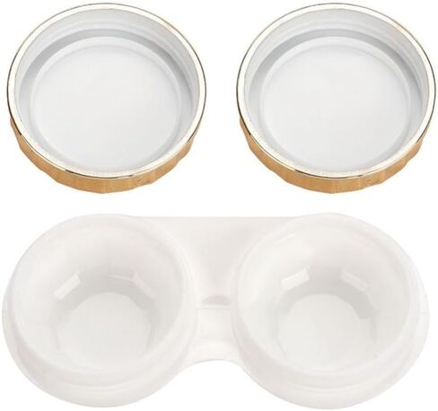 حافظة عدسات لاصقة، علبة عدسات لاصقة محمولة بثلاثة ألوان مع علبة عدسات على شكل نجمة خماسية مرآة (ذهبي) in Kuwait