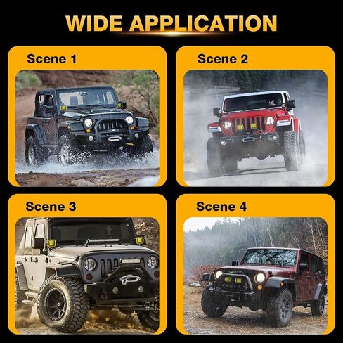 Auxbeam 3 Inch Amber Off-Road Light Cover, Waterproof Polycarbonate Protective Lens for LED Cube Lights Driving Fog Light in Saudi Arabia