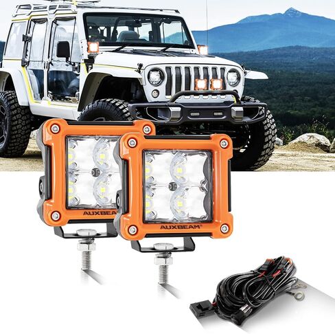 Auxbeam 3 Inch Amber Off-Road Light Cover, Waterproof Polycarbonate Protective Lens for LED Cube Lights Driving Fog Light in Saudi Arabia