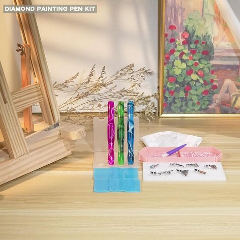 Magoog 38PCS Diamond Pen Painting Kits, Diamond Painting Accessories, Pretty Diamond Pen Painting, 8 Metal Tips and 12 Glue Clay, Silver in Saudi Arabia