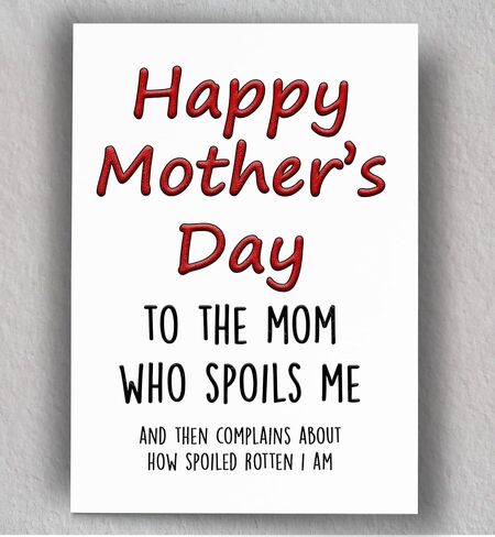 Spoiled Rotten Child Card for Mother's Day | Blank Greeting Card in Saudi Arabia