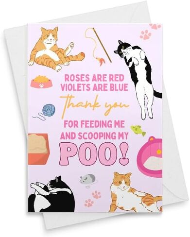 Funny Mother's Day card for cat mom, funny cat mothers day card, mothers day card from cat, funny cat sitter card [00743] in Saudi Arabia