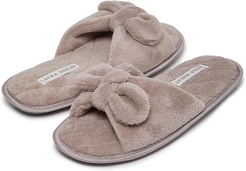 Laura Ashley Ladies Open Toe Plush Terry Slipper in Saudi Arabia