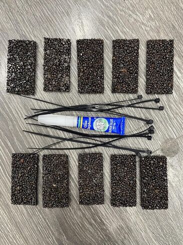 طقم حامل نباتات حوض السمك ChuCraftVN، 10 وسادات حصى، 2.4 × 1.2 بوصة. 10 ربطات عنق بسحاب. 1 غراء مائي. in Kuwait