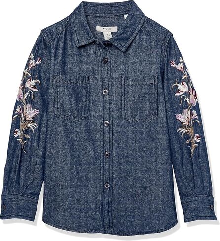 Silver Jeans Co. Girls' Embroidered Long Sleeve Blouse in Saudi Arabia