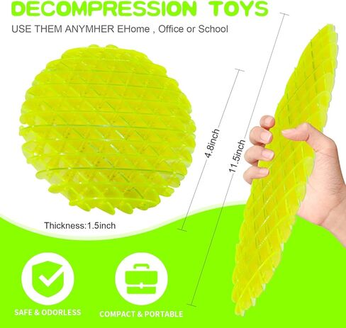 Fidget Worm Toy, slug Fidget Toy, Sensory Slug Fidget Toy, Fidget Toys for Kids & Adults, Resistance Fidget Toys Stress Anxiety Relief.(3D Elastic mesh - 4.7In) in Saudi Arabia