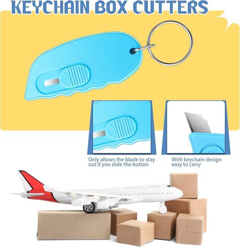 5 Pcs Mini Portable Box Cutter Auto Retractable Blade Pocket Knives Utility Office Letter Opener Small Box Opener for Opening Packages Paper Cutting DIY Crafts, 5 Colors in Saudi Arabia
