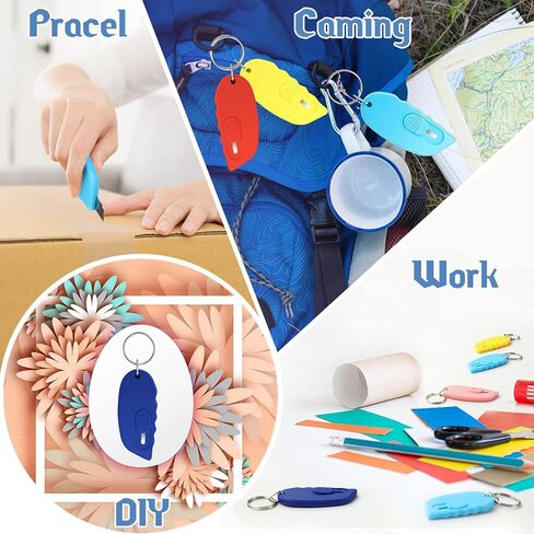 5 Pcs Mini Portable Box Cutter Auto Retractable Blade Pocket Knives Utility Office Letter Opener Small Box Opener for Opening Packages Paper Cutting DIY Crafts, 5 Colors in Saudi Arabia