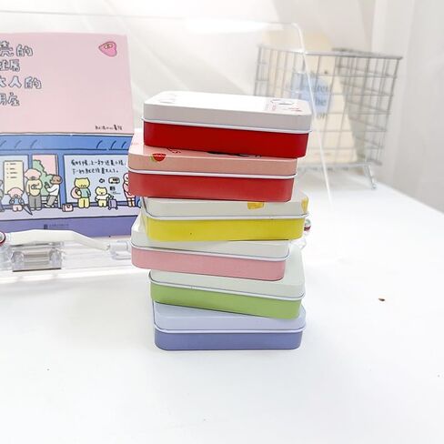 TANG QIRA 6 Pack Mini Metal Tinplate Boxes,Cute Cartoon Dog Design Portable Rectangular Box Storage Kit, Home Organizer For Stickers Watercolor Jewelry Makeup Pill Candy Craft Containers. in Saudi Arabia