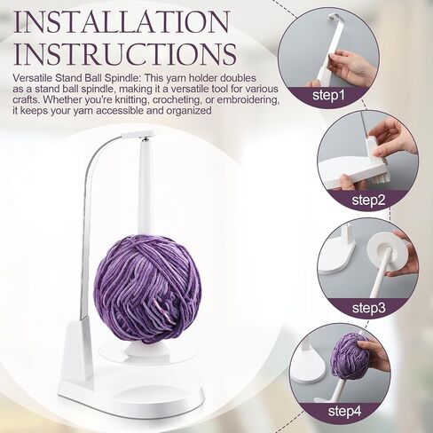 Vercraft Magnetic Pendulum Yarn Holder Set Yarn Feeder Holder for Knitting and Crochet Wool Genie String Holder Dispenser for Crafting Gift Wrapping Knitting Embroidery, White in Saudi Arabia