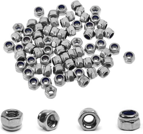120 قطعة M3 Locknuts متري من النايلون إدراج عرافة قفل المكسرات الذاتي قفل النايلون إدراج M3x0.5mm 304 الفولاذ المقاوم للصدأ الذاتي قفل 5.5 مللي متر عرافة الجوز سائق الجوز الصغير لدواسات الدراجة RC طابعة ثلاثية الأبعاد in Kuwait