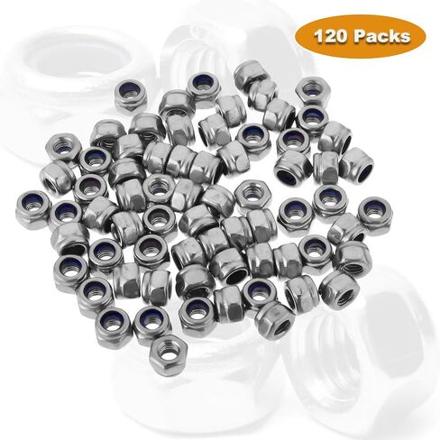 120 قطعة M3 Locknuts متري من النايلون إدراج عرافة قفل المكسرات الذاتي قفل النايلون إدراج M3x0.5mm 304 الفولاذ المقاوم للصدأ الذاتي قفل 5.5 مللي متر عرافة الجوز سائق الجوز الصغير لدواسات الدراجة RC طابعة ثلاثية الأبعاد in Kuwait