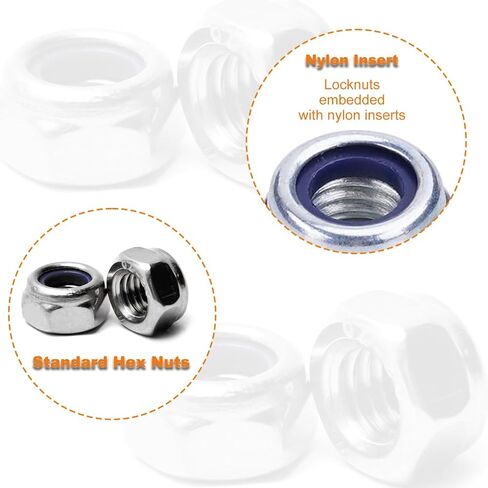 120PCS M3 Locknuts Metric Nylon Inserted Hex Lock Nuts Self-Lock Nylon Insert M3x0.5mm 304 Stainless Steel Self Locking 5.5mm Hex Nut Driver Tiny Nut for RC Bike Pedals 3D Printer in Saudi Arabia